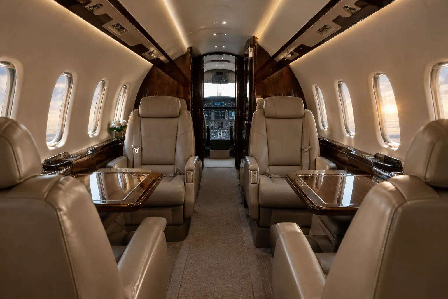 Heavy jet cabin interior